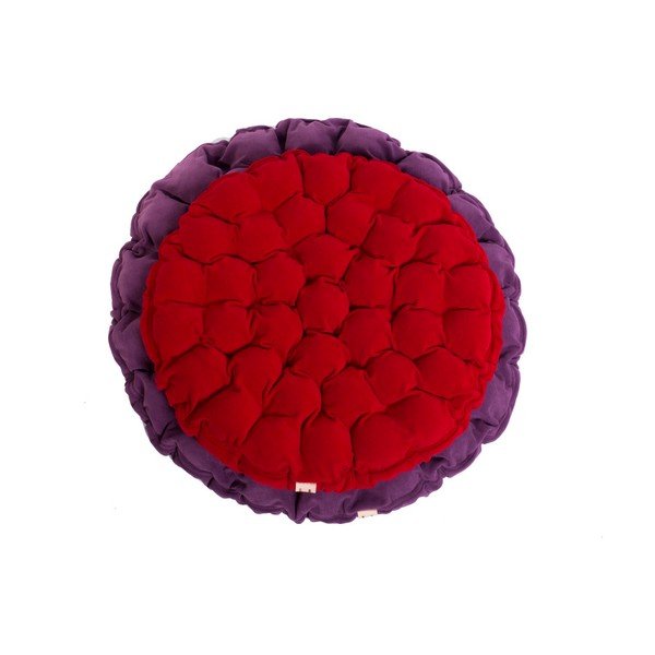 Pernă relaxare cu bile de masaj Linda Vrňáková Bloom, Ø 65 cm, roșu închis-image-3