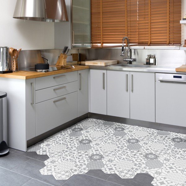 Set 10 autocolante pentru podea Ambiance Hexagons Giuseppina, 20 x 18 cm-image-2