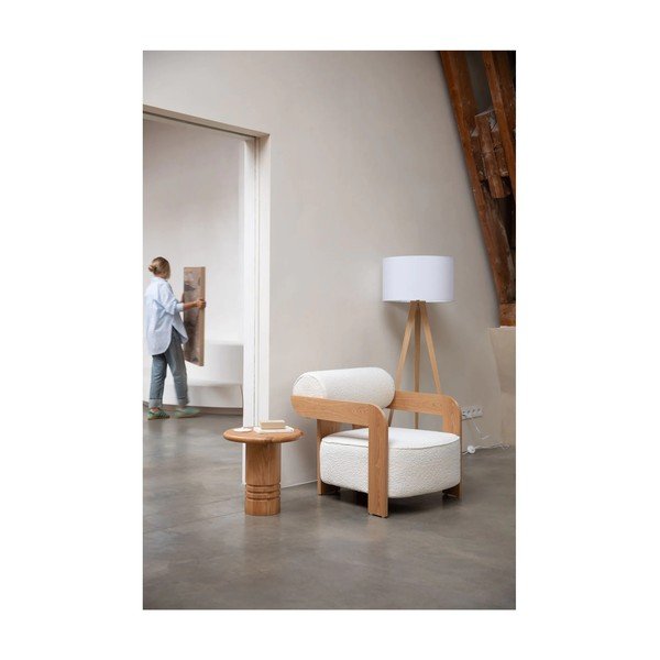 Fotoliu bej cu tapițerie din țesătură bouclé Oolong – Zuiver-image-1