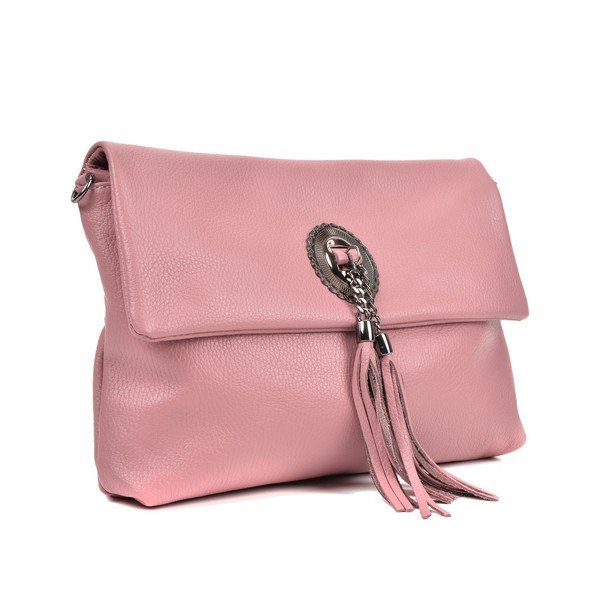 Geantă din piele crossbody Roberta M Elisa, roz-image-1