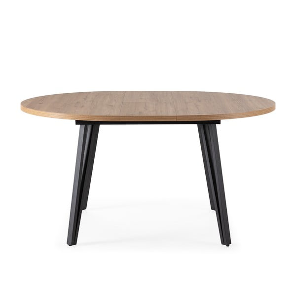 Masă de dining în culoare naturală rotundă extensibilă ø 120 cm Cleo – Marckeric-image-3
