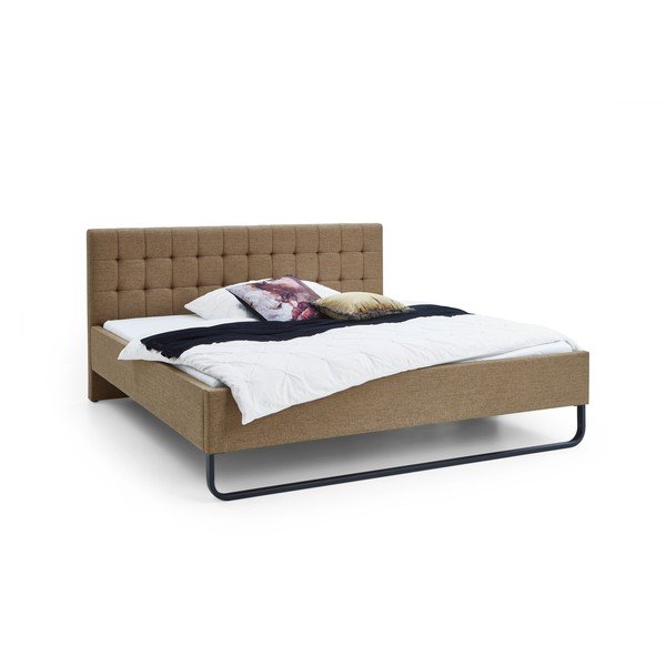 Pat matrimonial maro deschis tapițat fără somieră 180x200 cm Lambada – Meise Möbel-image-4