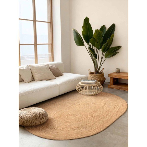 Covor în culoare naturală reversibil/țesut manual din iută 160x230 cm Braided – Hanse Home-image-1