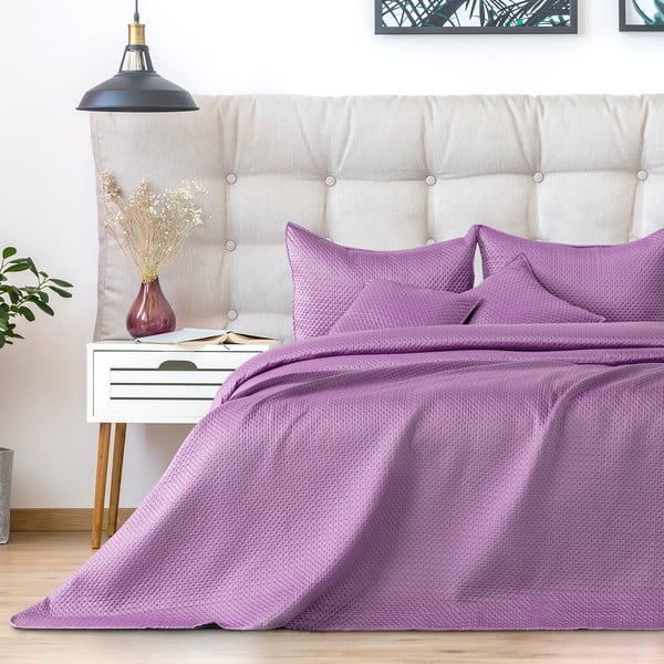 Cuvertură pentru pat de o persoană DecoKing Carmen, 210 x 170 cm, violet deschis
