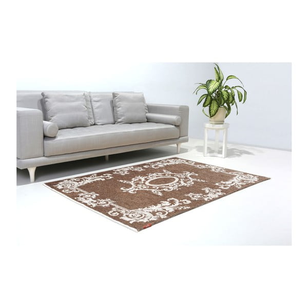 Covor reversibil Vitaus Ally, 77 x 200 cm, alb - maro -image-2