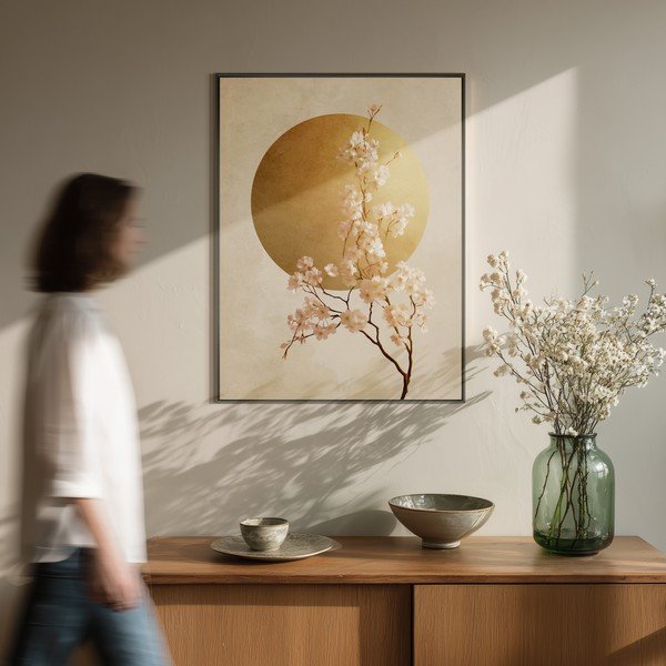 Tablou cu ramă imprimat 60x80 cm Cherry Blossoms – Styler-image-1