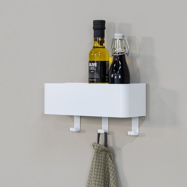 Raft pentru baie alb de montat pe perete din oțel Multi – Spinder Design-image-1