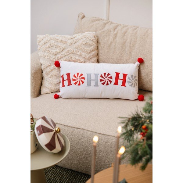Pernă decorativă din catifea 60x30 cm  cu model de Crăciun Ho Ho Ho – Catherine Lansfield-image-3