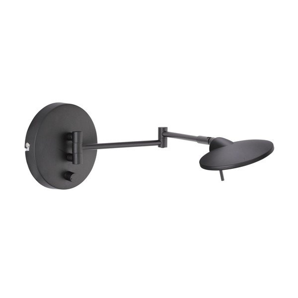 Aplică de perete negru-mat LED cu structură flexibilă/cu intensitate reglabilă Kazan – Trio