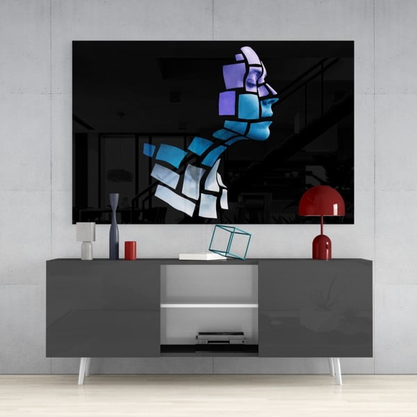 Tablou din sticlă Insigne Fragmented in Blue-image-1