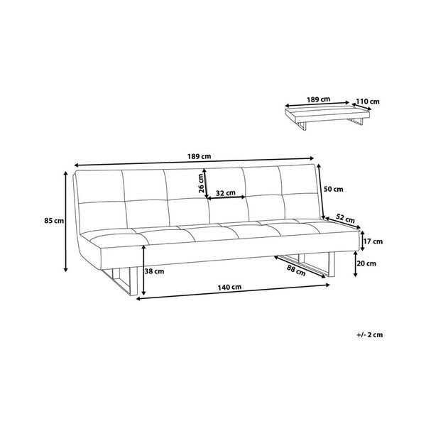 Canapea extensibilă din piele ecologică Monobeli Sinthia, negru-image-4