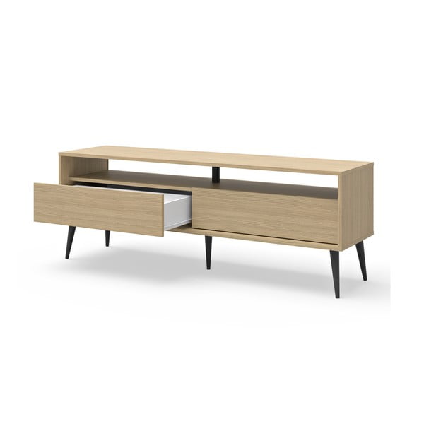 Comodă TV în culoare naturală cu aspect de lemn de stejar 150x54 cm Lake – TemaHome-image-3