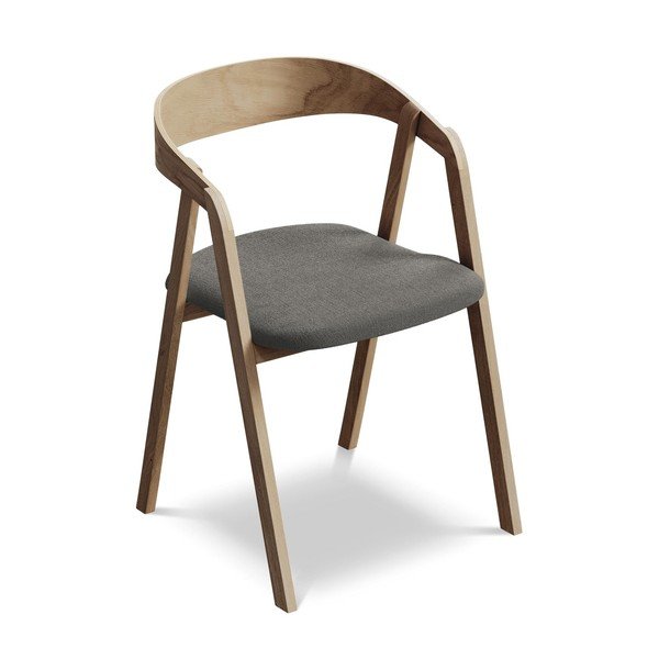 Scaun de sufragerie gri din lemn masiv Erika – Makamii