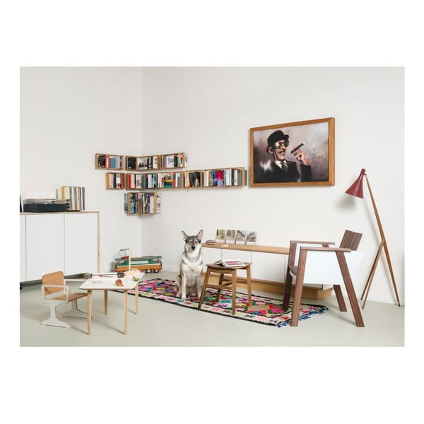 Raft de cărți din lemn de stejar das kleine b b4, înălțime 25 cm-image-4