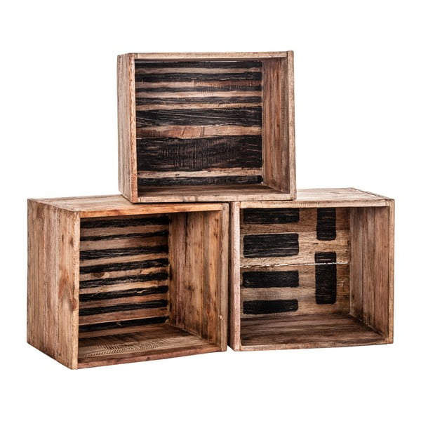 Set 3 cutii din lemn VICAL HOME Raz