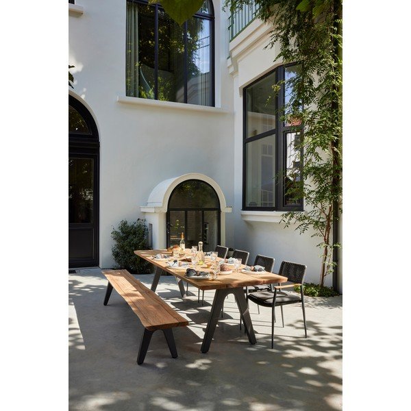 Bancă de grădină neagră/în culoare naturală Pure – Diphano-image-4