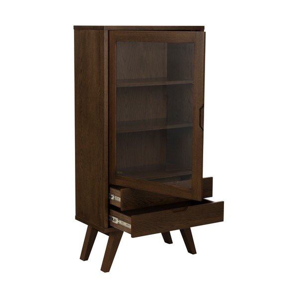 Vitrină maro cu aspect de lemn de stejar 72x145x36 cm A-Line – Actona-image-2