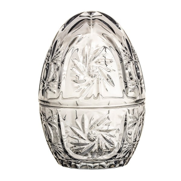 Recipient decorativ din sticlă în formă de ou Bloomingville, gri