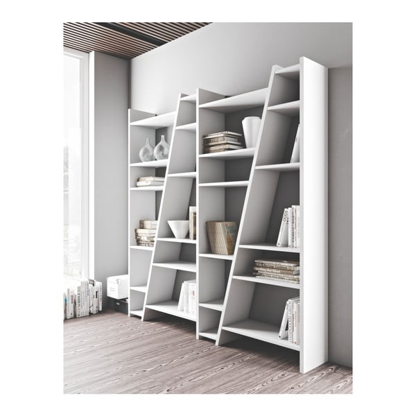 Bibliotecă TemaHome Delta, alb mat-image-2