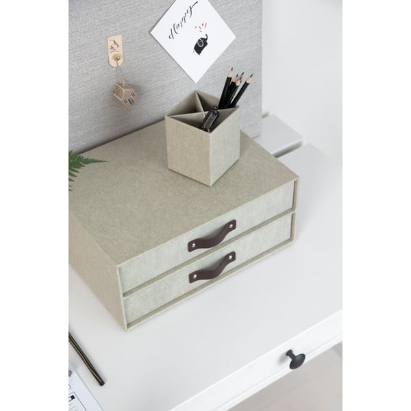 Cutie cu 2 sertare Bigso Box of Sweden Birger, bej-image-1