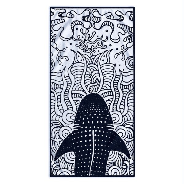 Prosop de plajă albastru închis 90x180 cm Shark – DecoKing-image-2