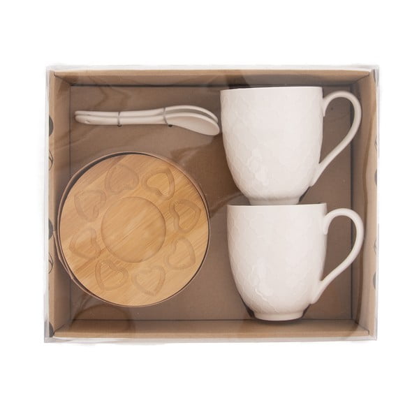 Set de 2 căni de porțelan 370 ml Whiteline - Orion-image-1