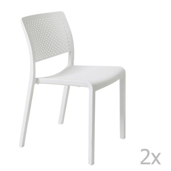 Set 2 scaune grădină Resol Trama,alb 