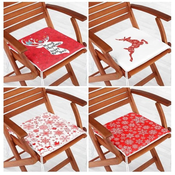 Perne de scaun 4 buc. 40x40 cm  cu model de Crăciun Snowflakes – Mila Home