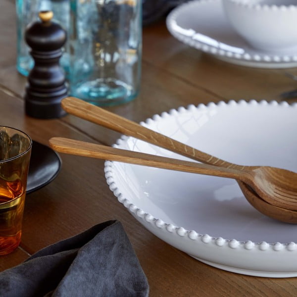 Farfurie adâncă pentru salată/paste din gresie ceramică Costa Nova Pearl, ⌀ 34 cm, alb-image-2