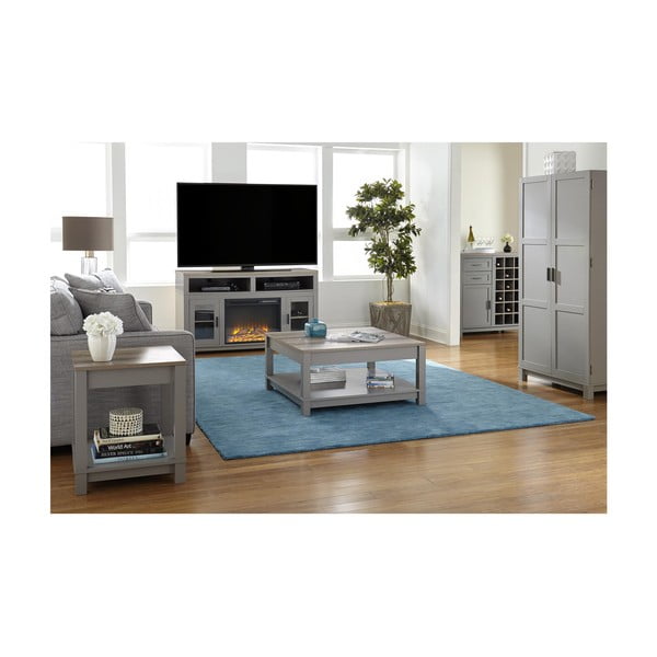 Măsuță de cafea gri/în culoare naturală cu aspect de lemn de stejar 89x89 cm Carver – Støraa-image-2