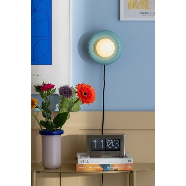 Aplică de perete albastru-deschis din ceramică cu alimentare la priză Catania Ring – Leitmotiv-image-1