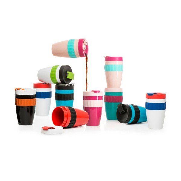 Cană termo Sagaform To Go Mug, 400 ml, negru-portocaliu-image-1