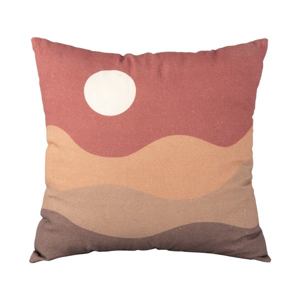 Pernă decorativă din bumbac PT LIVING Clay Sunset, 45 x 45 cm, maro-roșu