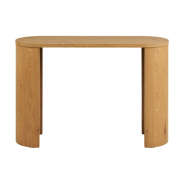 Masă consolă în culoare naturală cu aspect de lemn de stejar 38x114 cm Bibione – House Nordic-image-2