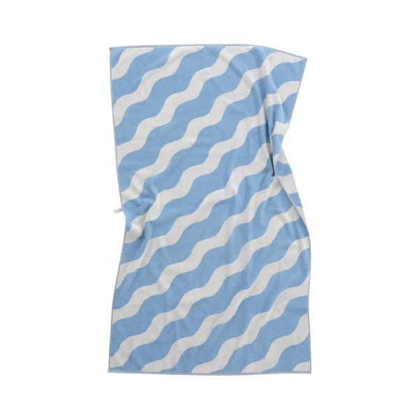Prosop alb/albastru deschis din bumbac 90x150 cm Waves – Jotex-image-2