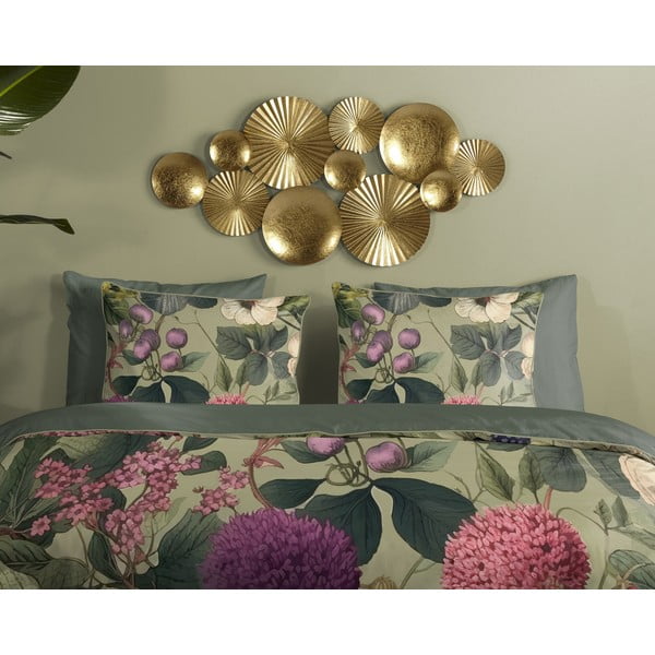 Lenjerie de pat kaki din bumbac satinat pentru pat de o persoană, extinsă 140x220 cm Onaz – Descanso-image-2