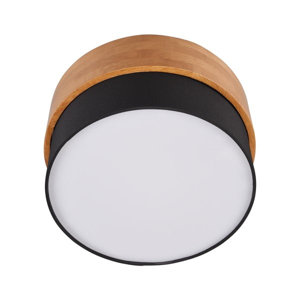 Plafonieră neagră/în culoare naturală cu abajur textil Seasons – Trio-image-2