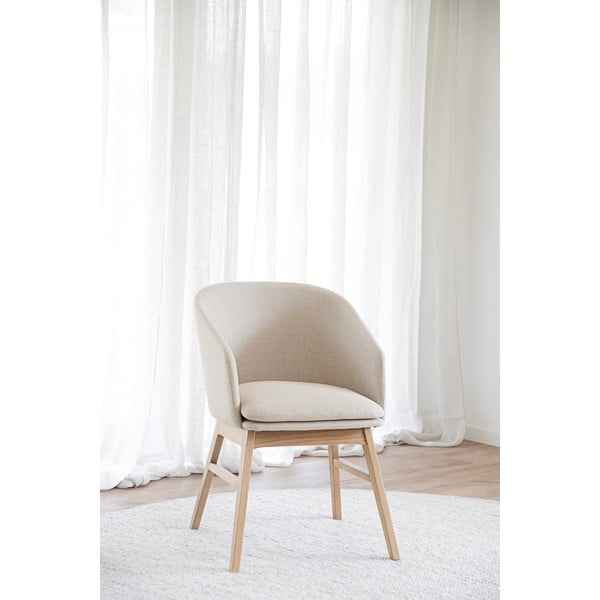 Set de scaune de sufragerie bej 2 buc. tapițat Windham – Rowico-image-1