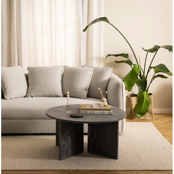 Măsuță de cafea gri rotundă din marmură ø 90 cm Vega – Actona-image-1