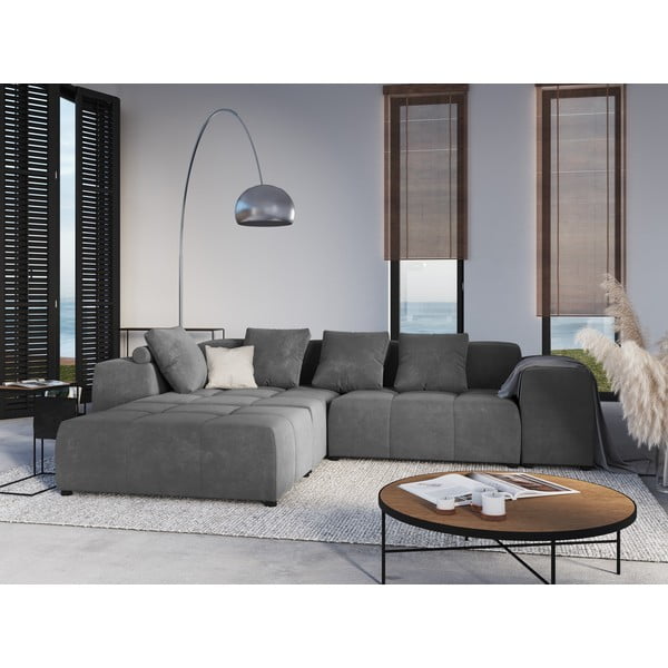 Spătar pentru canapea modulară gri cu tapițerie din catifea Rome Velvet - Cosmopolitan Design-image-4