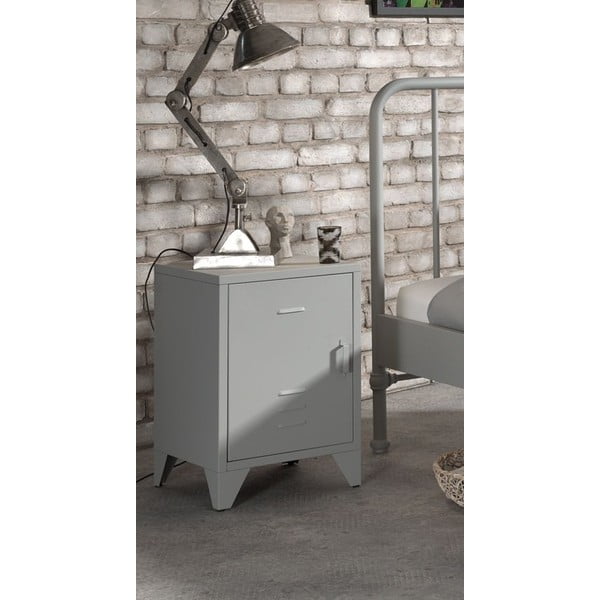 Noptieră gri din metal Bronxx - Vipack-image-1