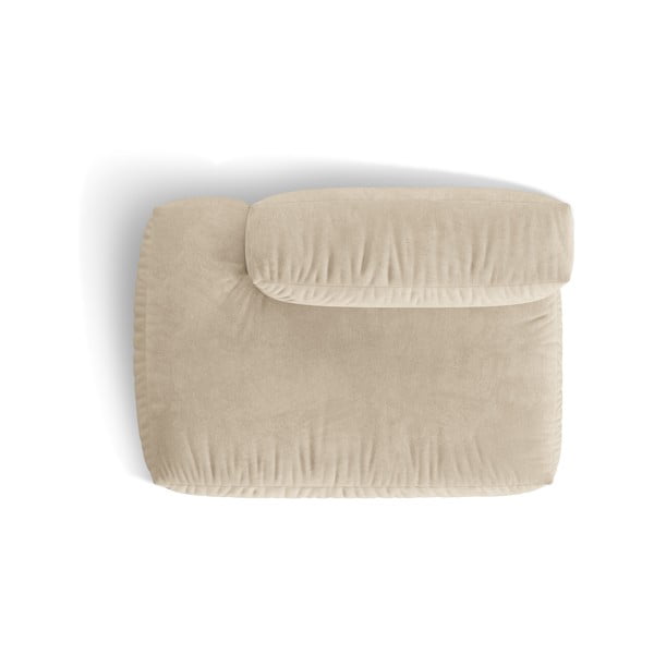 Modul pentru canapea modulară bej cu tapițerie din catifea (cu colț pe partea stângă) Martina – Micadoni -image-3