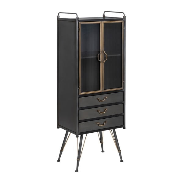 Vitrină neagră din metal 58x150 cm Brick – Ixia