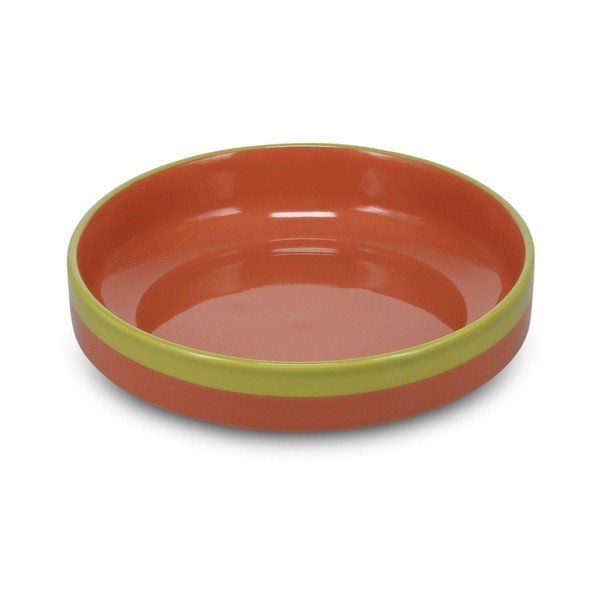 Farfurie verde/portocalie adâncă din gresie ø 21 cm Duo – ONA