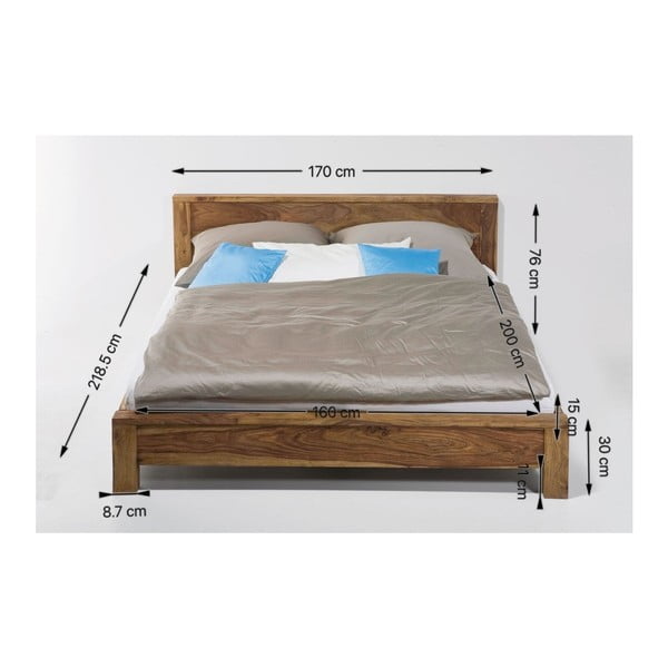 Pat din lemn exotic Kare Design Authentico Bett, 160 x 200 cm-image-3