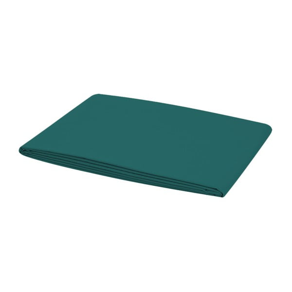 Cearșaf fără elastic pentru pat Bella Maison Basic, 160 x 240 cm, verde închis