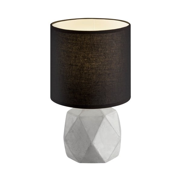 Veioză neagră/gri cu abajur textil (înălțime 28 cm) Pike – Reality