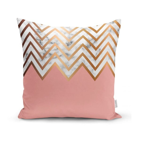 Față de pernă Minimalist Cushion Covers Half Pink Zig Zag, 45 x 45 cm