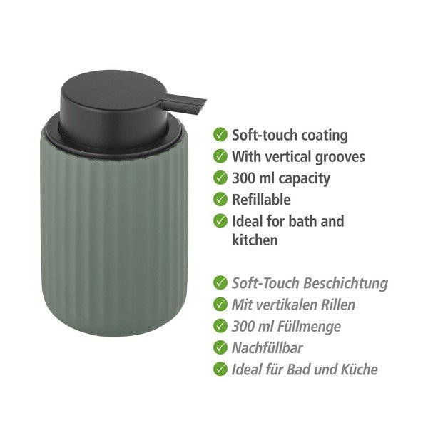Dozator din ceramică pentru săpun Wenko Belluno, verde-image-3