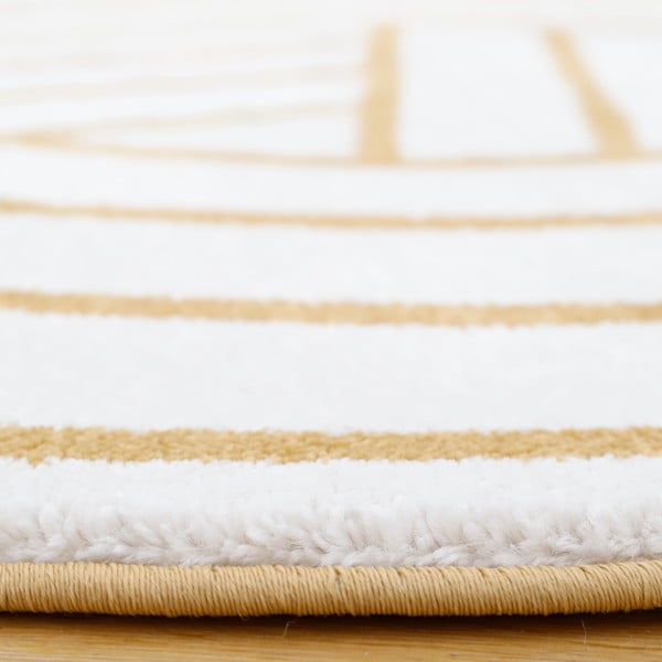 Covor Nattiot Luisa, ø 110 cm, alb - galben-image-3